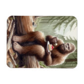 Sasquatch im Mosswald mit Käsekuchen Magnet (Horizontal)