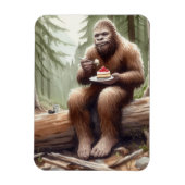 Sasquatch im Mosswald mit Käsekuchen Magnet (Vertikal)