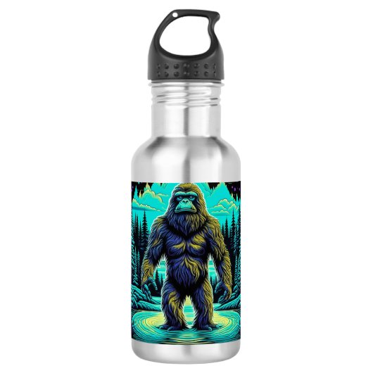 Sasquatch im Wald Ai Art Edelstahlflasche (Vorderseite)