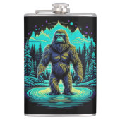 Sasquatch im Wald Ai Art Flachmann (Vorderseite)