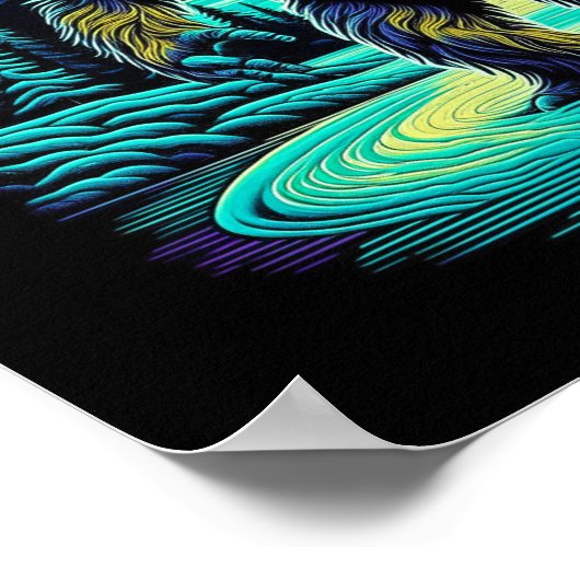 Sasquatch im Wald Ai Art Poster (Ecke)