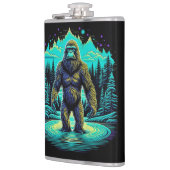 Sasquatch im Wald Ai-Kunst Flachmann (Links)