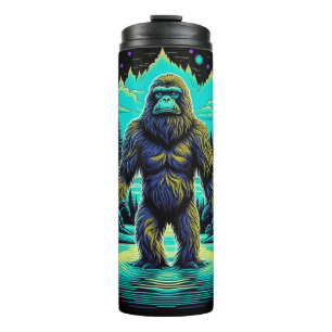 Sasquatch im Wald Ai Kunst Thermosbecher
