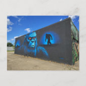 Sasquatch in Blau Postkarte (Vorderseite)