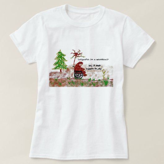 sasquatch in einem Rollstuhl T-Shirt (Design vorne)