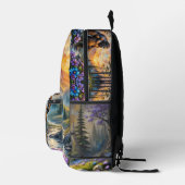  Sasquatch in Floral Mountain valley Bedruckter Rucksack (Rechts)