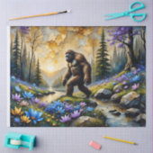  Sasquatch in Floral Mountain valley Seidenpapier (Basteln)