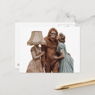 Sasquatch küssen postkarte