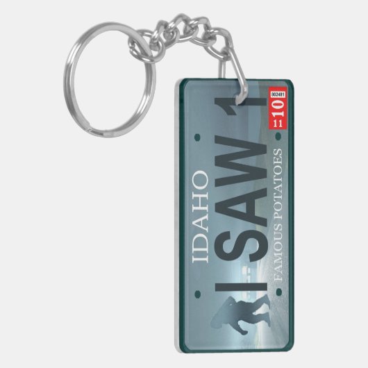 Sasquatch-Lizenzplatte Schlüsselanhänger (Vorderseite links)