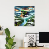 Sasquatch mit blauen Augen Poster (Heimbüro)