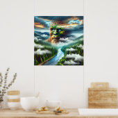 Sasquatch mit blauen Augen Poster (Küche)