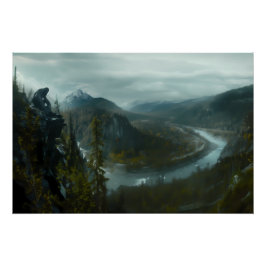 Sasquatch mit Blick auf ein Plakatpapier (Semi-Gla Poster