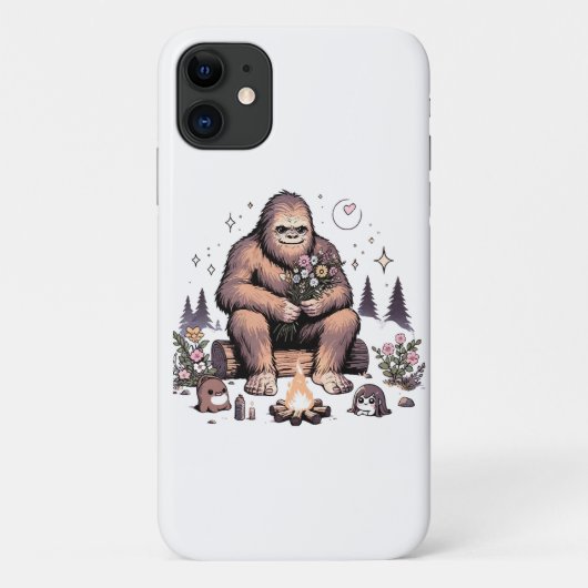 Sasquatch mit Blumen Case-Mate iPhone Hülle (Rückseite)