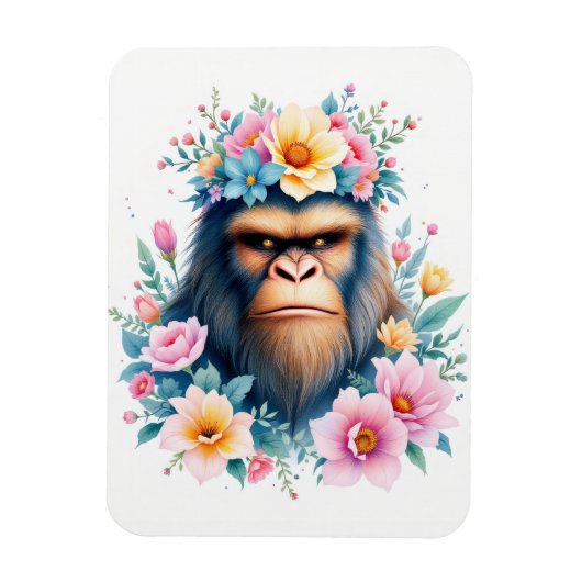 Sasquatch mit Blumenkrone Magnet (Vertikal)