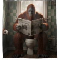 Sasquatch mit dem Duschvorhang aus dem Papierbad