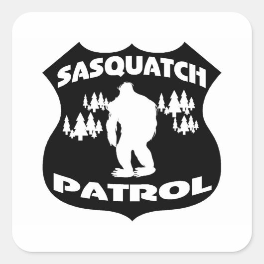 Sasquatch Patrol Forest Abzeichen Quadratischer Aufkleber (Vorderseite)