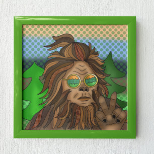 Sasquatch Peace Sign   Rücken Bigfoot Poster