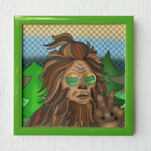 Sasquatch Peace Sign | Rücken Bigfoot Poster