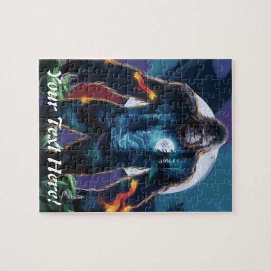 Sasquatch personalialize Name Text Bigfoot Puzzle (Horizontal)