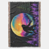 Sasquatch Rainbow Mountain Moon Wall Clock Decke (Vorderseite Vertikal)