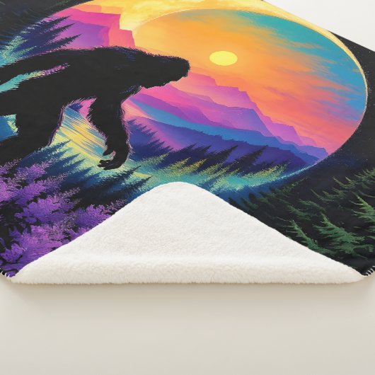 Sasquatch Rainbow Mountain Moon Wall Clock Sherpadecke (3/4)
