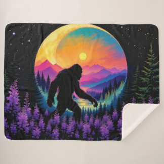 Sasquatch Rainbow Mountain Moon Wall Clock Sherpadecke
