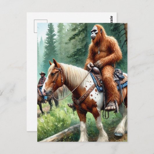 Sasquatch Reiten Postkarte (Vorne/Hinten)