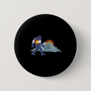 Sasquatch Retro Staatsflagge Colorado Rocky Mounta Button