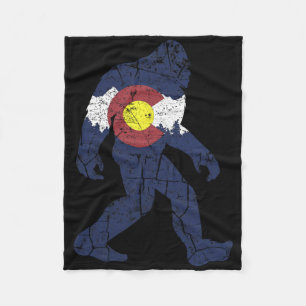 Sasquatch Retro-Staatsflagge Colorado Rocky Mounta Fleecedecke