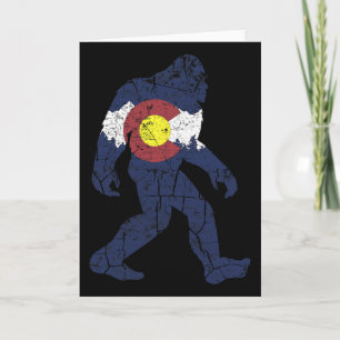 Sasquatch Retro-Staatsflagge Colorado Rocky Mounta Karte