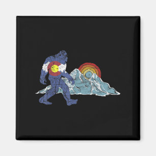 Sasquatch Retro-Staatsflagge Colorado Rocky Mounta Magnet