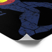 Sasquatch Retro State Flag Colorado Rocky Mountain Poster (Ecke)