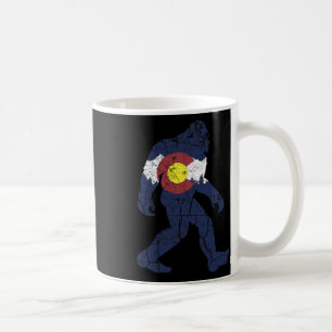 Sasquatch Retro-State-Flagge Colorado Rocky Mounta Kaffeetasse