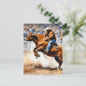 Sasquatch Rides Brown Bull Postkarte (Stehend Vorderseite)