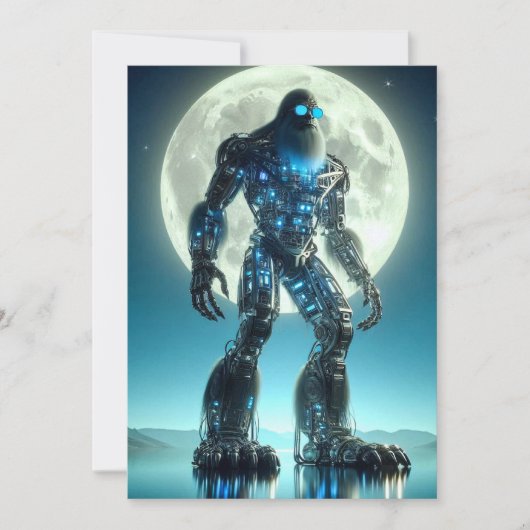 Sasquatch Robot Feiertagskarte (Vorderseite)