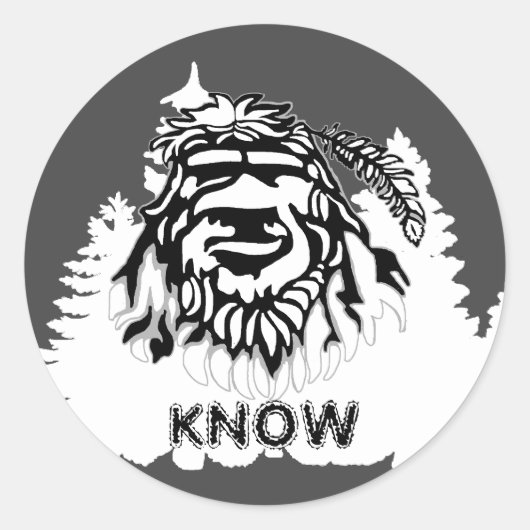 Sasquatch Runder Aufkleber (Vorderseite)