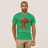 Sasquatch Santa Bigfoot Yeti Weihnachtsgeschenk T-Shirt (Vorne ganz)