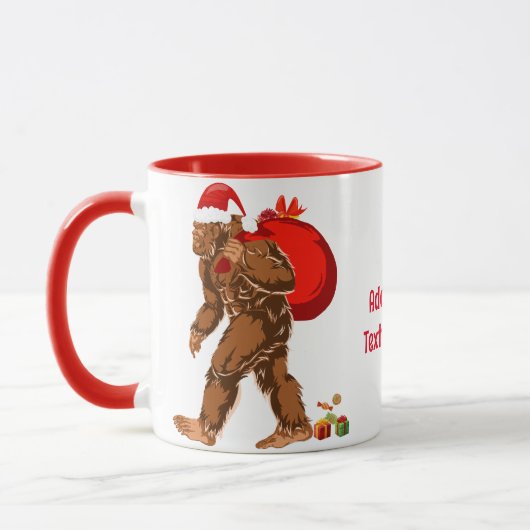 Sasquatch Santa Bigfoot Yeti Weihnachtsgeschenk Tasse (Links)