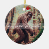 Sasquatch Santa Christmas Keramik Ornament (Vorne)
