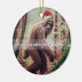 Sasquatch Santa Christmas Keramik Ornament (Links)