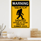 Sasquatch (Sasquatch) Sightning auf eigene Gefahr Poster (Küche)