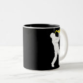 Sasquatch Saxophone Player Saxophonist Jazzbrass Zweifarbige Tasse (VorderseiteRechts)