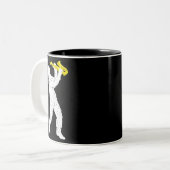 Sasquatch Saxophone Player Saxophonist Jazzbrass Zweifarbige Tasse (Vorderseite Links)