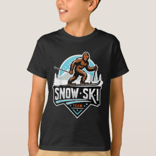 Sasquatch-Schneeski-Team Schneeskiing Bigfoot Cart T-Shirt