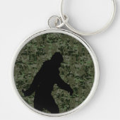 Sasquatch schwarze Silhouette-Digital-Tarnung Schlüsselanhänger (Vorne)