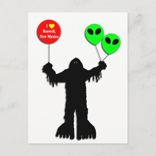 Sasquatch Sighted Roswell, New Mexico Postkarte (Vorderseite)
