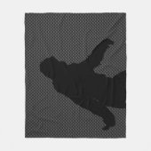 Sasquatch-Silhouette auf Carbon Fibre Print Fleecedecke (Vorderseite)