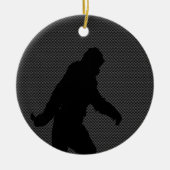 Sasquatch-Silhouette auf Carbon Fibre Print Keramikornament (Vorne)