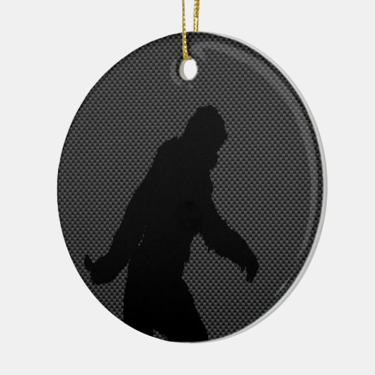 Sasquatch-Silhouette auf Carbon Fibre Print Keramikornament (Links)