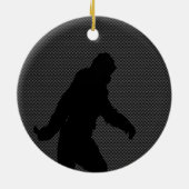 Sasquatch-Silhouette auf Carbon Fibre Print Keramikornament (Hinten)